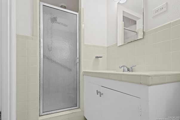 Bathroom, Glass Shower, Interior, Tile Countertops