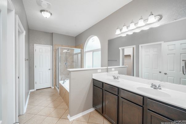 Bathroom, Dual Sink Vanities, Glass Shower, Interior