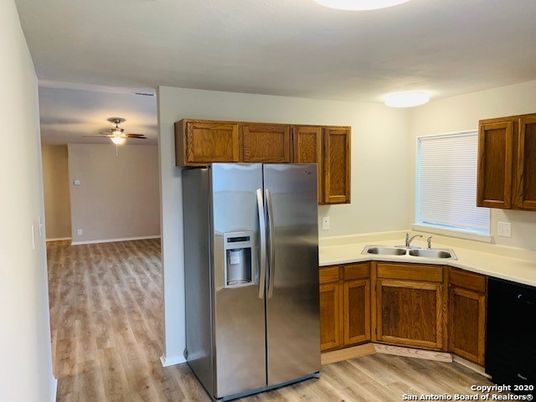 Interior, Kitchen, Stainless Steel Appliances, Wood Texture Flooring