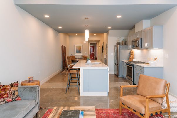 Dining room, Interior, Kitchen, Pendant Lights, Recessed Lighting, Stainless Steel Appliances