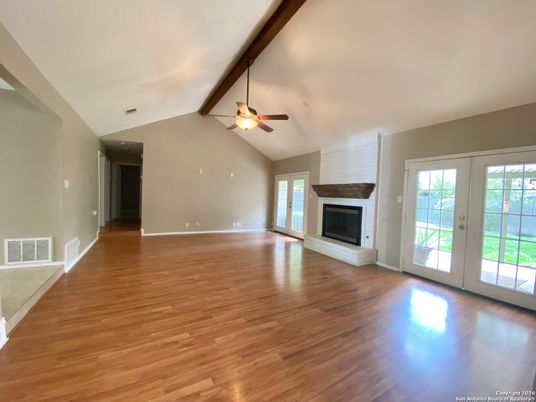 Empty room, Fireplace, Interior, Wood Texture Flooring
