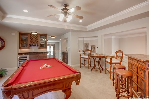 Billiard Table, Game Room, Interior, Recessed Lighting