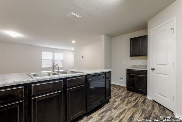Interior, Kitchen, Recessed Lighting, Wood Texture Flooring