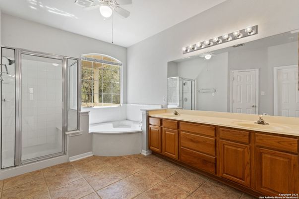 Bathroom, Dual Sink Vanities, Glass Shower, Interior