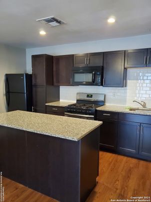 Interior, Kitchen, Recessed Lighting, Wood Texture Flooring