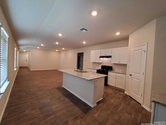 Interior, Kitchen, Recessed Lighting, Wood Texture Flooring
