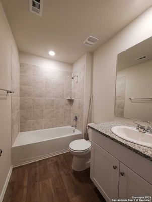 Bathroom, Interior, Recessed Lighting, Wood Texture Flooring