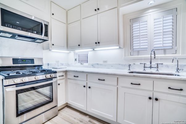 Interior, Kitchen, Stainless Steel Appliances, Wood Texture Flooring