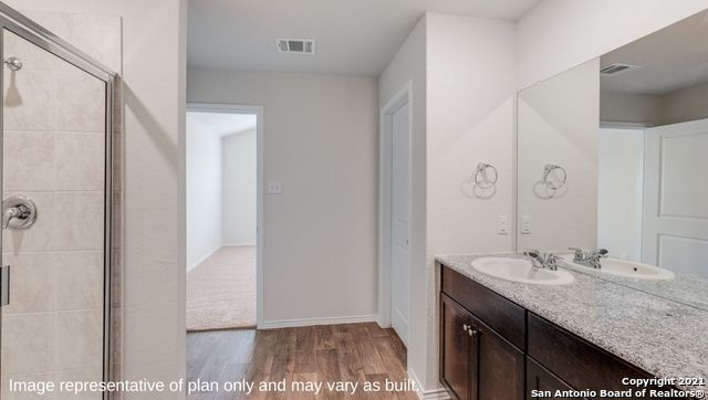 Bathroom, Dual Sink Vanities, Interior, Wood Texture Flooring