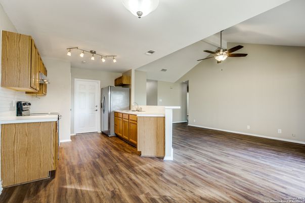 Interior, Kitchen, Wood Texture Flooring