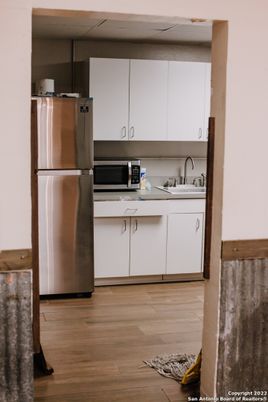 Interior, Kitchen, Stainless Steel Appliances, Wood Texture Flooring