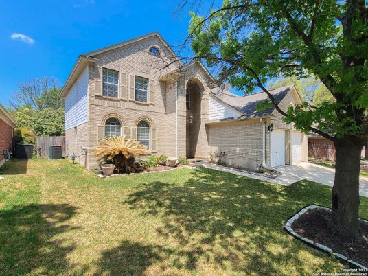 Attached, Backyard, Exterior, Facade, Brick Facade, French Provincial