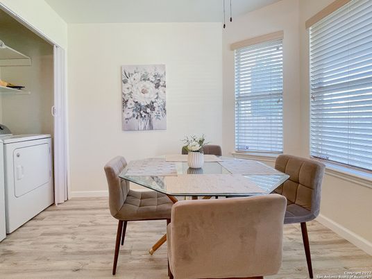 Dining room, Interior, Washer, Wood Texture Flooring