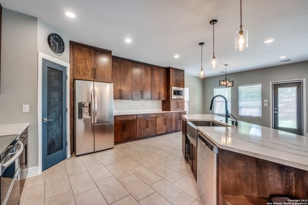 Interior, Kitchen, Pendant Lights, Recessed Lighting, Stainless Steel Appliances