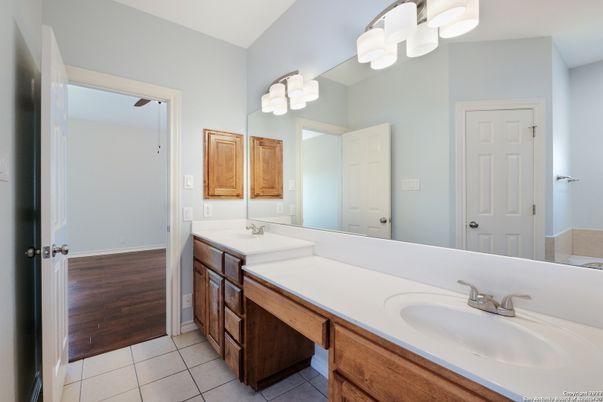 Bathroom, Dual Sink Vanities, Interior, Wood Texture Flooring