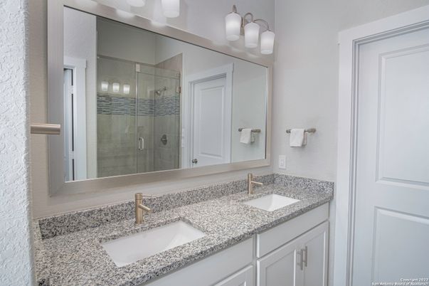 Bathroom, Dual Sink Vanities, Glass Shower, Interior