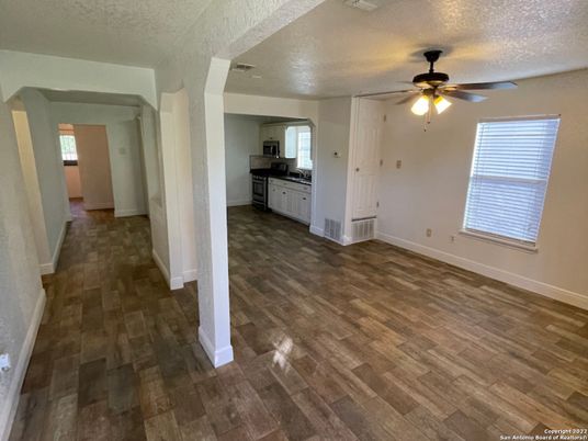 Empty room, Interior, Kitchen, Wood Texture Flooring