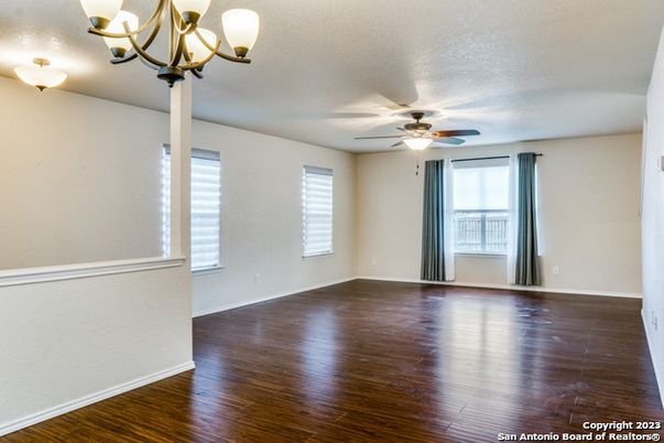 Chandelier, Empty room, Interior, Wood Texture Flooring