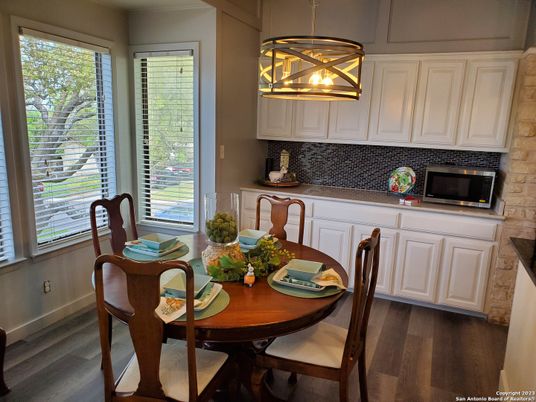 Dining room, Interior, Kitchen, Pendant Lights, Wood Texture Flooring