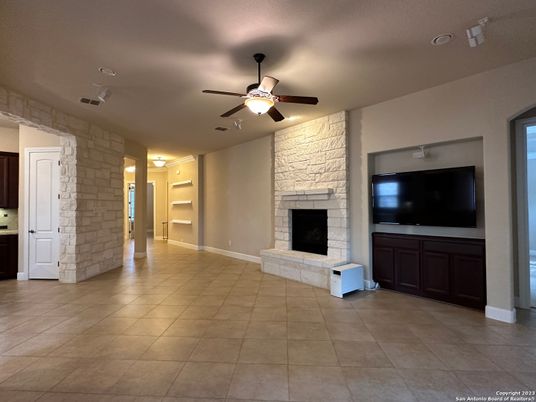 Empty room, Fireplace, Interior, Stone Walls
