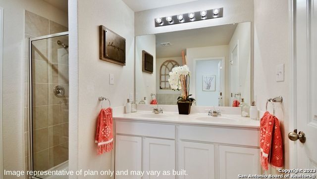 Bathroom, Dual Sink Vanities, Glass Shower, Interior