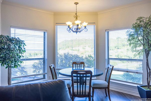 Chandelier, Dining room, Interior, Wood Texture Flooring