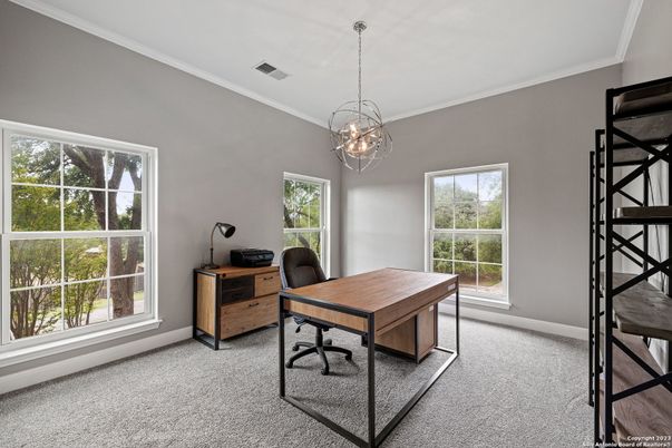 Chandelier, Home Office, Interior