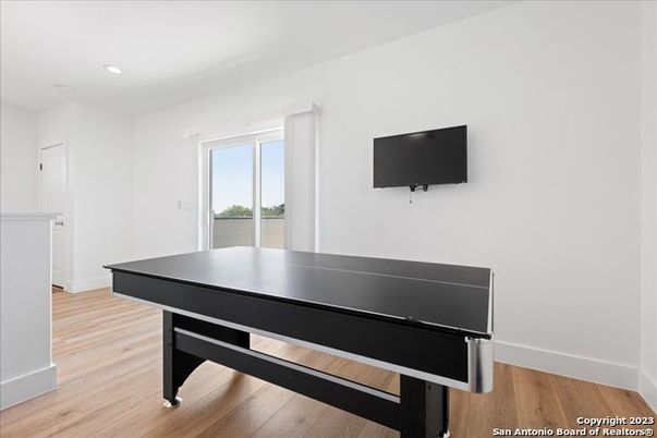 Game Room, Interior, Recessed Lighting, Wood Texture Flooring