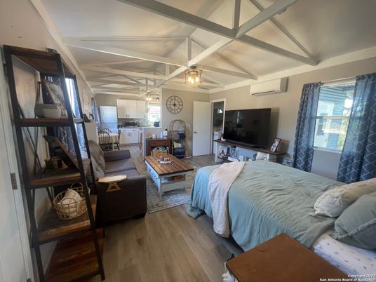 Bedroom, Interior, Living room, Pendant Lights, Wood Texture Flooring