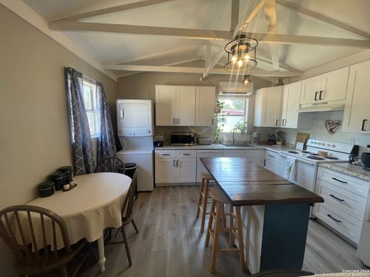 Interior, Kitchen, Pendant Lights, Wood Texture Flooring