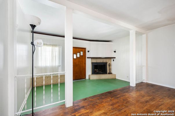 Empty room, Fireplace, Interior, Wood Texture Flooring