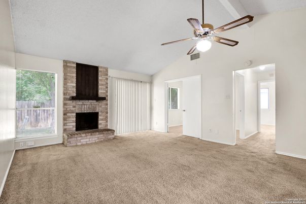 Empty room, Fireplace, Interior, Stone Walls