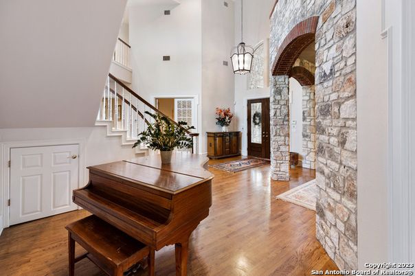 Interior, Pendant Lights, Piano, Wood Texture Flooring