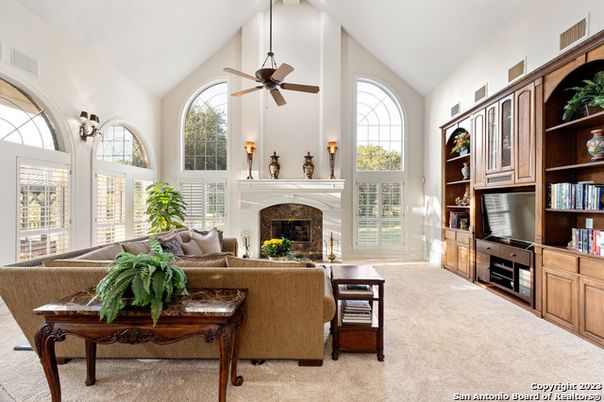 Fireplace, Interior, Living room, Pendant Lights