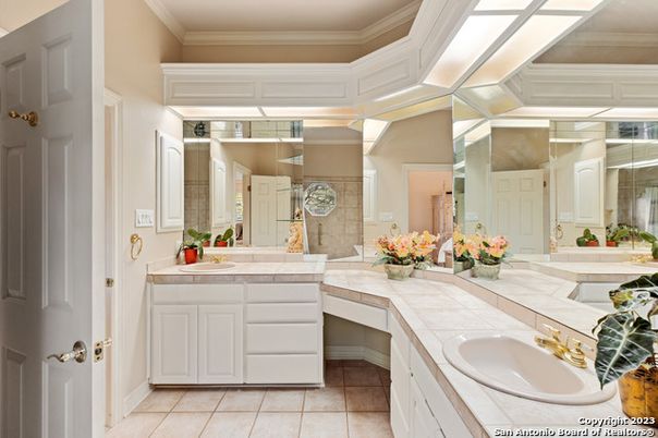 Bathroom, Dual Sink Vanities, Interior, Tile Countertops