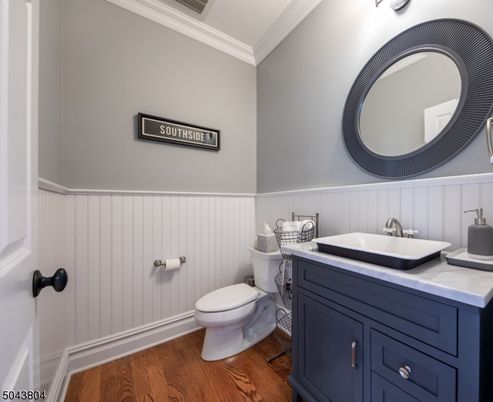 Bathroom, Interior, Tile Countertops, Wood Texture Flooring