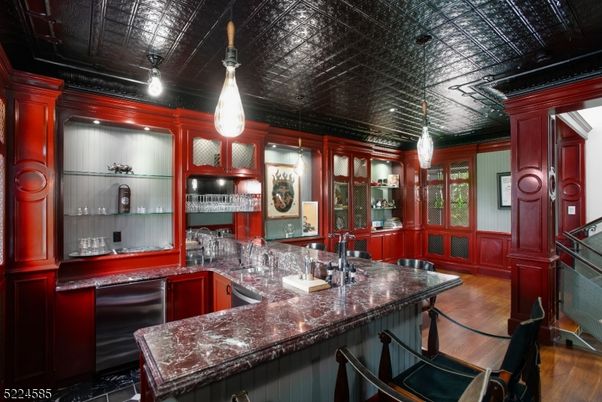 Interior, Kitchen, Pendant Lights, Wood Texture Flooring