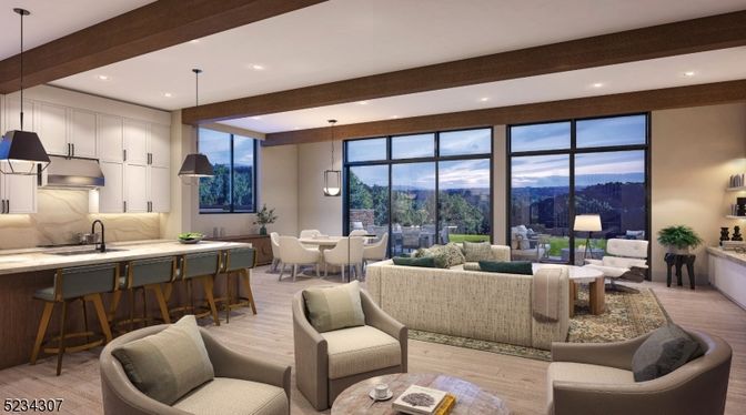 Dining room, Interior, Kitchen, Living room, Pendant Lights, Recessed Lighting, Stainless Steel Appliances, Wood Texture Flooring
