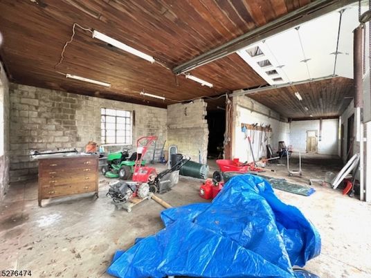 Fitness Equipment, Interior, Stone Walls, Wooden Ceilings