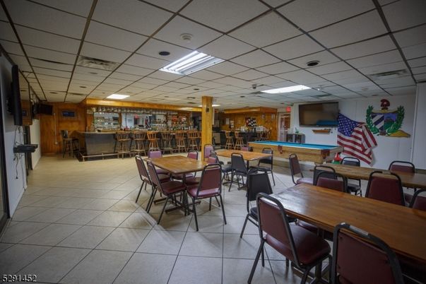 Dining room, Interior, Recessed Lighting, Wooden Walls