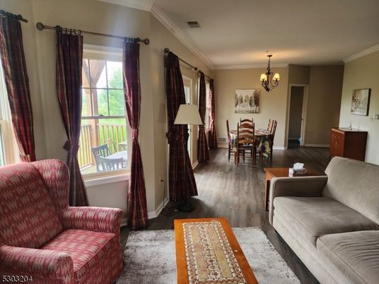 Chandelier, Dining room, Interior, Wood Texture Flooring