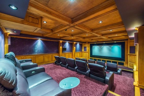 Home Theatre Room, Interior, Projection Screen, Recessed Lighting, Theatre Room, Wooden Ceilings