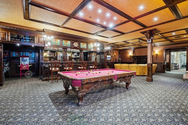 Billiard Table, Game Room, Interior, Pendant Lights, Recessed Lighting