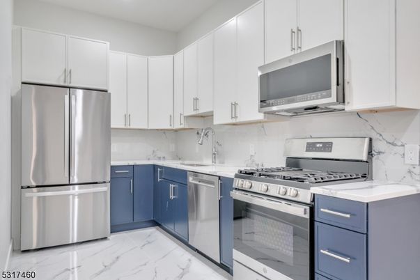 Interior, Kitchen, Marble, Recessed Lighting, Stainless Steel Appliances