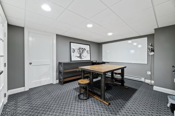 Dining room, Interior, Projection Screen, Recessed Lighting