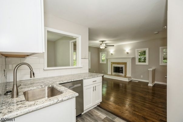 Fireplace, Interior, Kitchen, Wood Texture Flooring