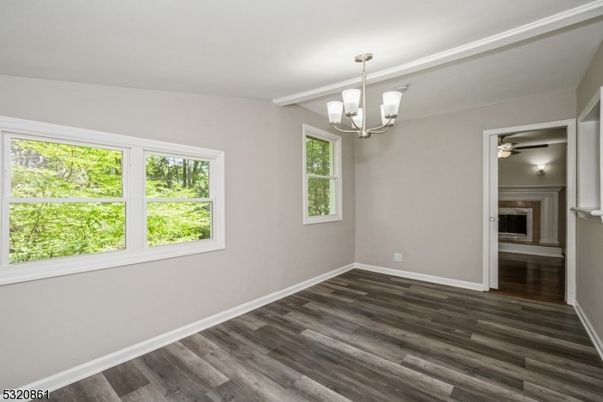 Chandelier, Empty room, Fireplace, Interior, Wood Texture Flooring