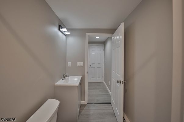Bathroom, Interior, Recessed Lighting, Wood Texture Flooring