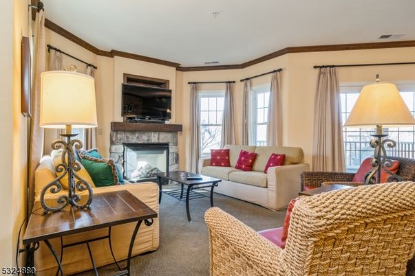 Fireplace, Interior, Living room, Recessed Lighting