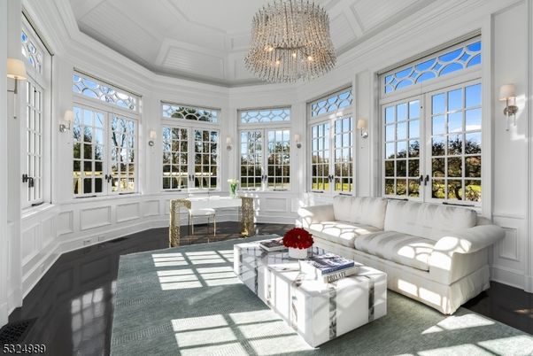 Chandelier, Interior, Living room, Sun Room, Wood Texture Flooring
